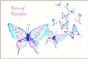 Watercolor Clip Art Blue Butterflies