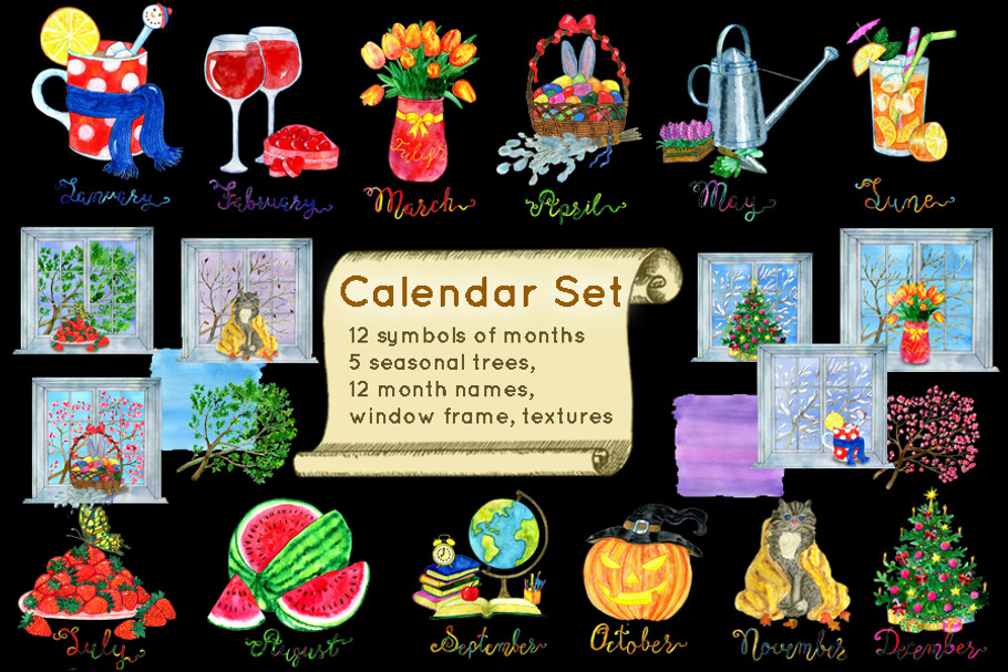 Calendar concept symbols