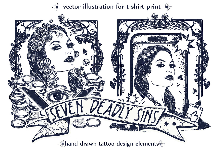 Seven deadly sins in Illustrations - product preview 8