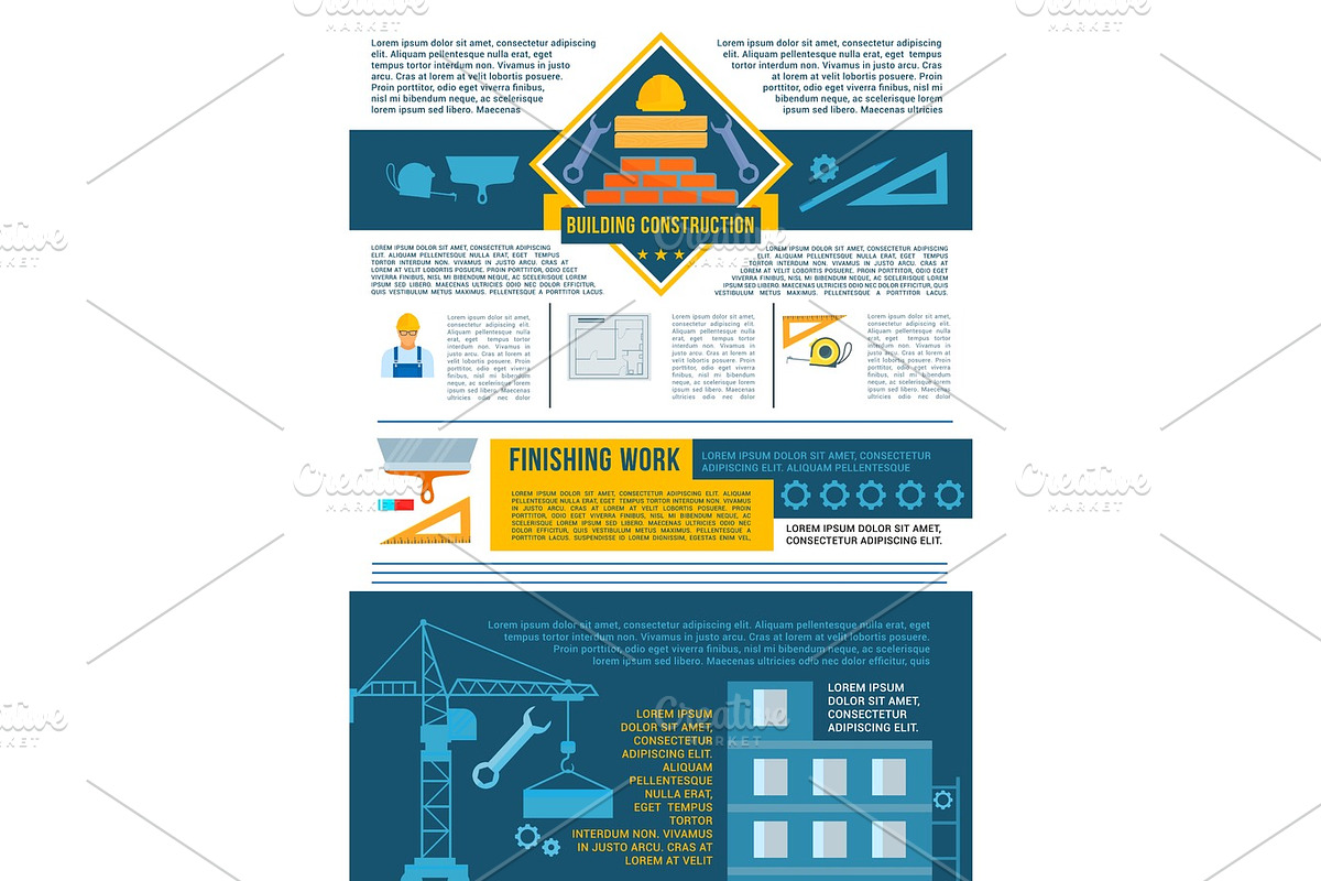 Construction and house building industry banner in Illustrations - product preview 8