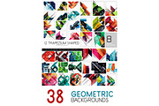 Mega collection of geometric abstract background templates - line, square, rectangle and arrow pattern design elements