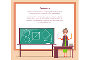 Geometry Lesson Web Banner with Place for Text