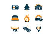 Travel and outdoor icons set
