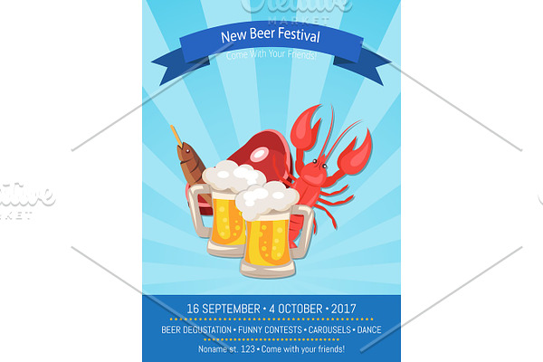 New Beer Festival 2017 on Vector Illustration