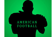 The silhouette of American football player