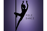 The silhouette of young girl performing on pylon