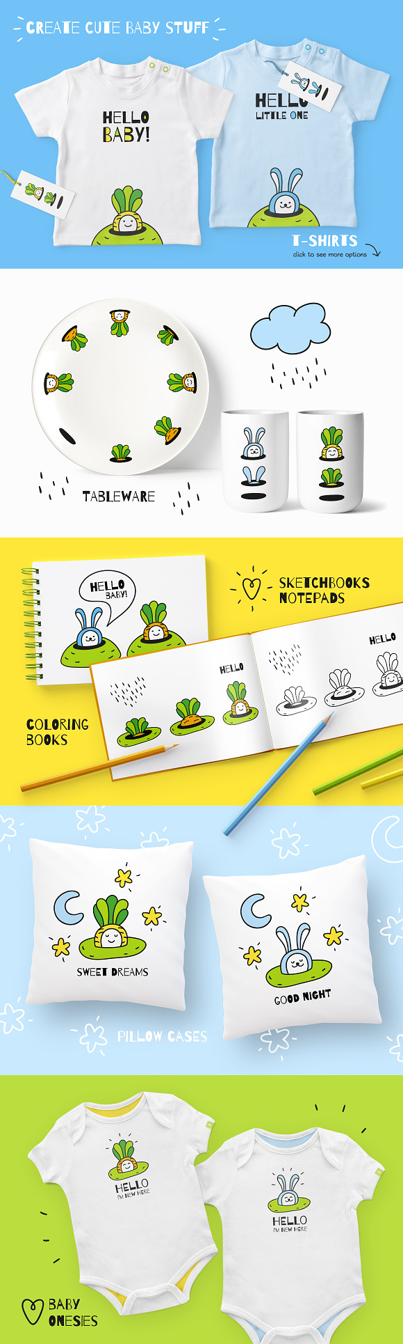 HELLO LITTLE ONE | BABY DESIGN SET in Illustrations - product preview 3