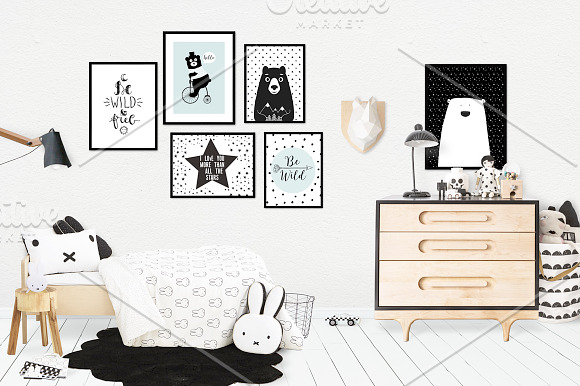 Kids Room Wall/Frame Mock Up 27 in Print Mockups - product preview 3