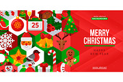 Christmas and New year creative flyer