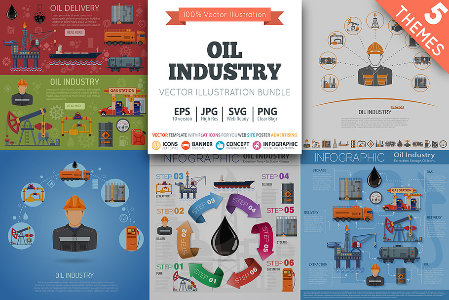 Oil Industry in Illustrations - product preview 8