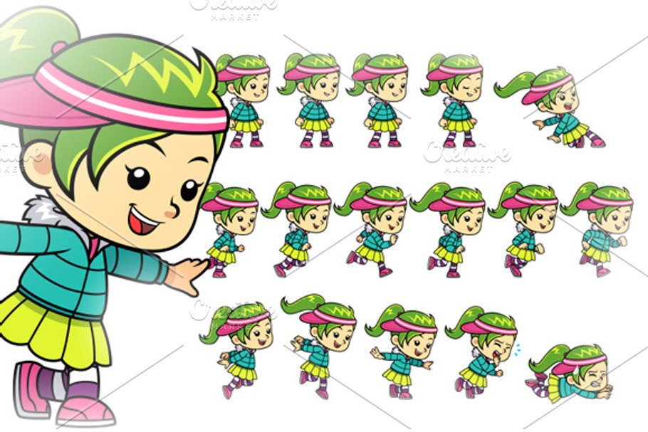 Dance Girl Game Sprites in Illustrations - product preview 8