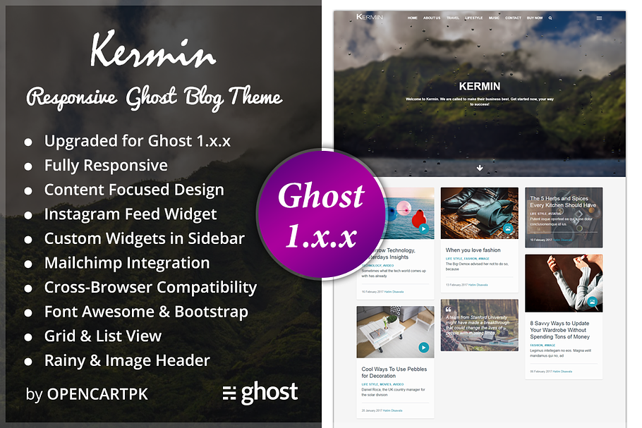 Kermin - Responsive Ghost Blog Theme in Ghost Themes - product preview 8