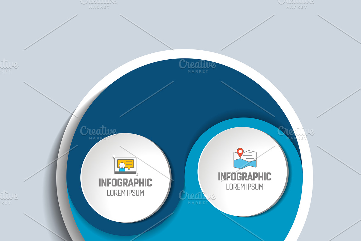 Two element circle infographic chart in Illustrations - product preview 8