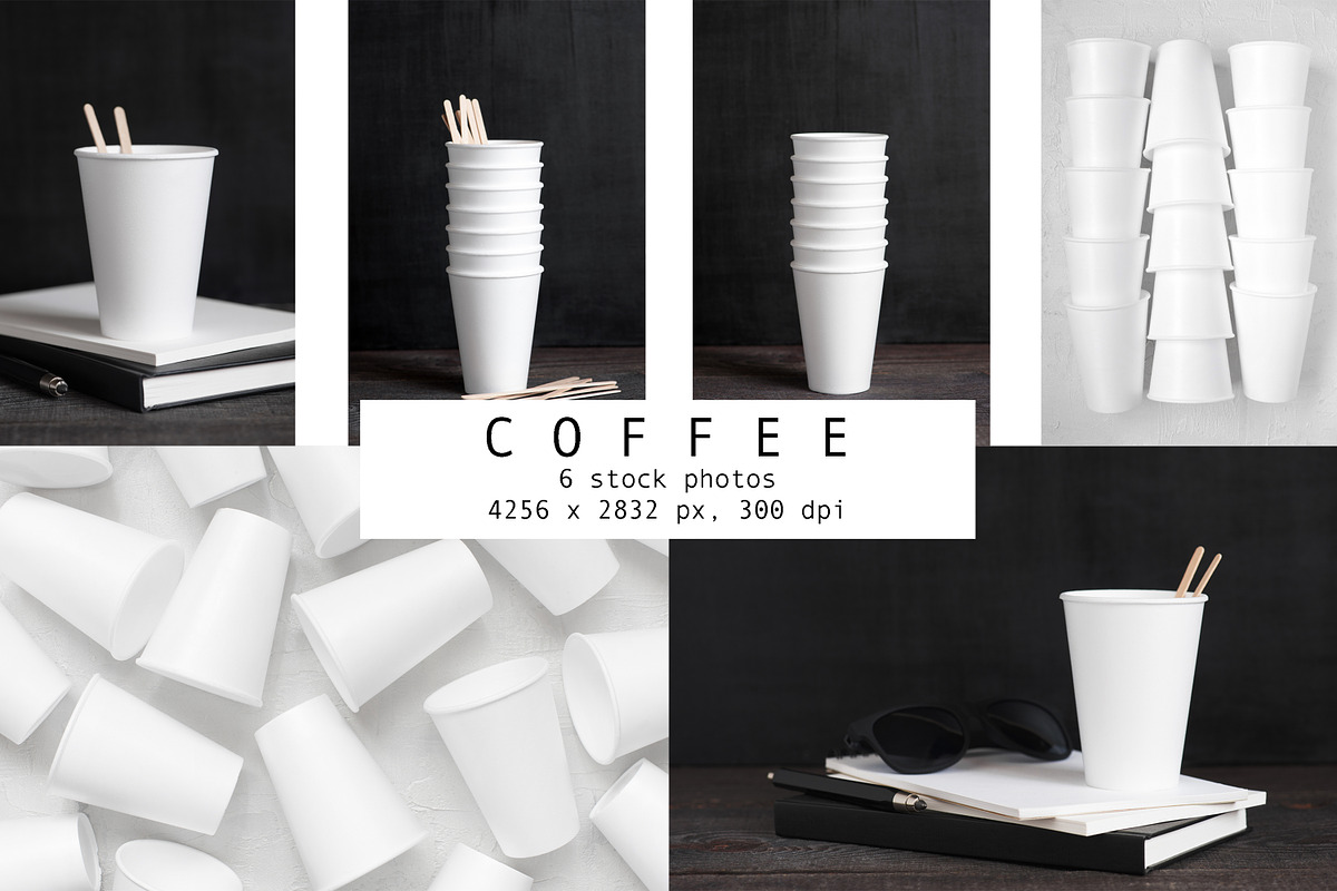 COFFEE. Set of 6 stock photo in Product Mockups - product preview 8