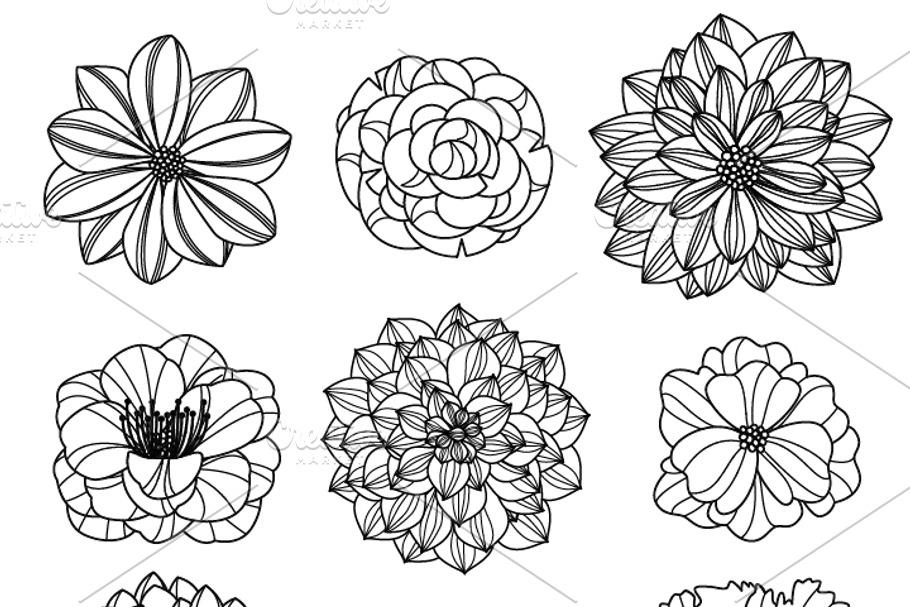 Flower Silhouettes Vectors & Clipart in Illustrations - product preview 8