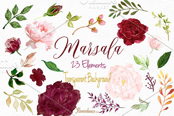 Marsala and Blush Design Collection in Illustrations - product preview 4