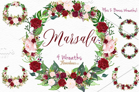 Marsala and Blush Design Collection in Illustrations - product preview 5