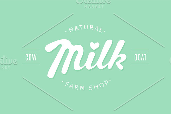 Lettering Milk, hand written design for brand