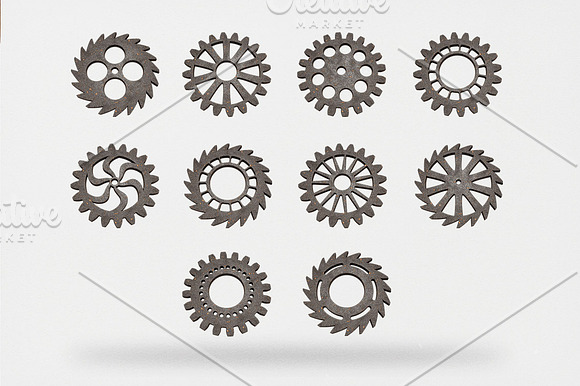 Vintage Cogwheels Bundle in Objects - product preview 3