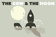 Retro Space Cow and the Moon