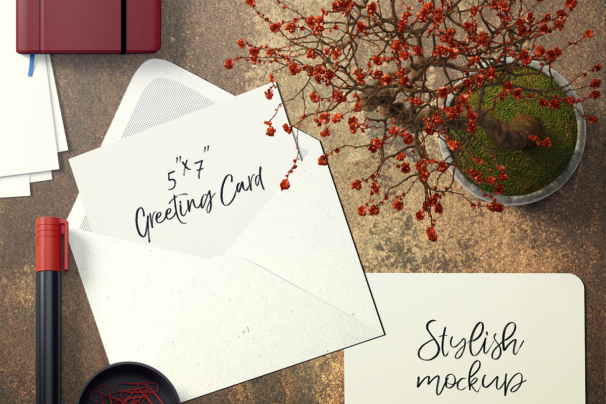 7x5 Greeting Card Mockup - 25 in Product Mockups - product preview 8