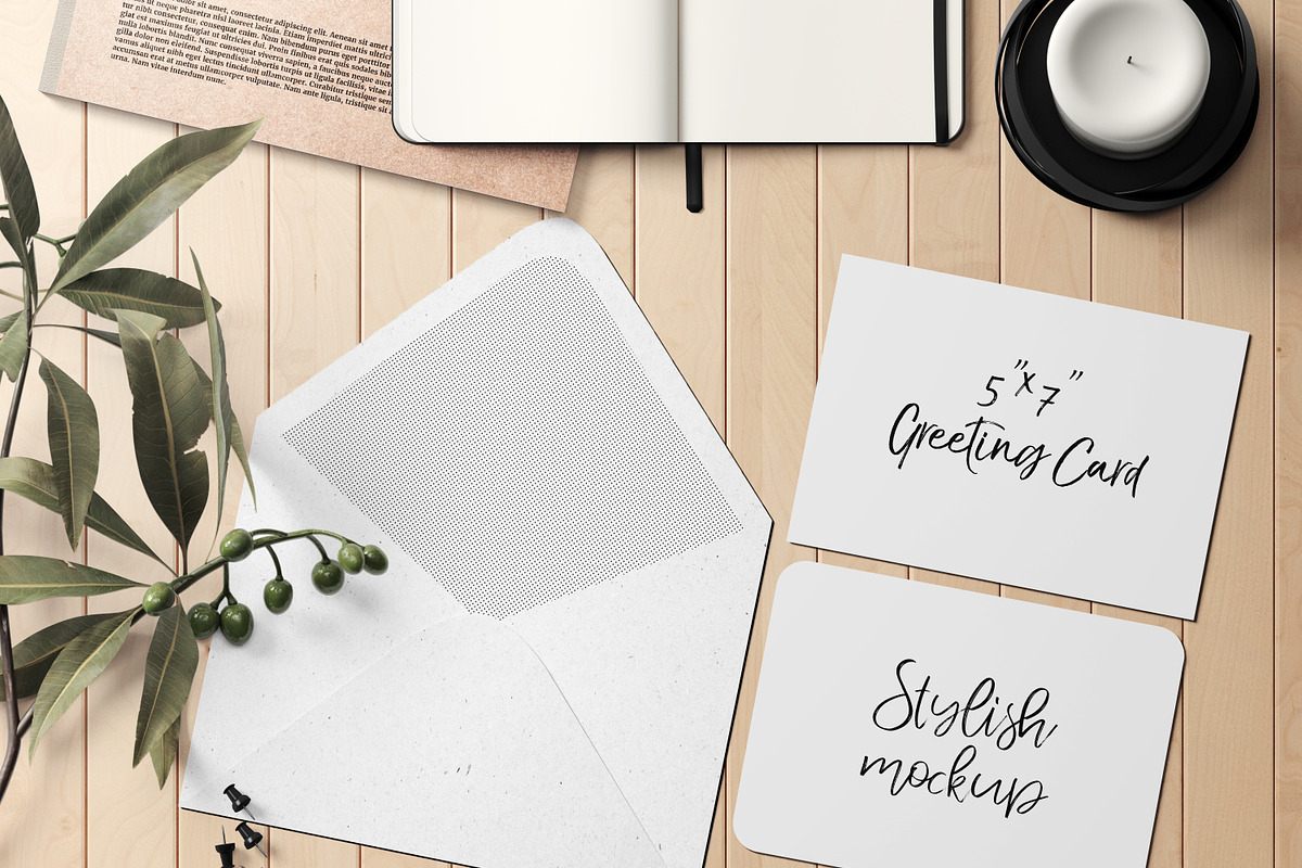 7x5 Greeting Card Mockup Pack - 4 in Product Mockups - product preview 8