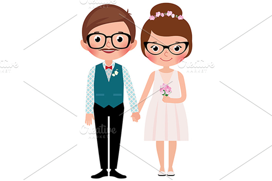Happy just married  in Illustrations - product preview 8