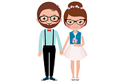 Loving couple hipsters