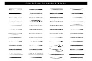 Brush stroke. Paint collection of ink brushes