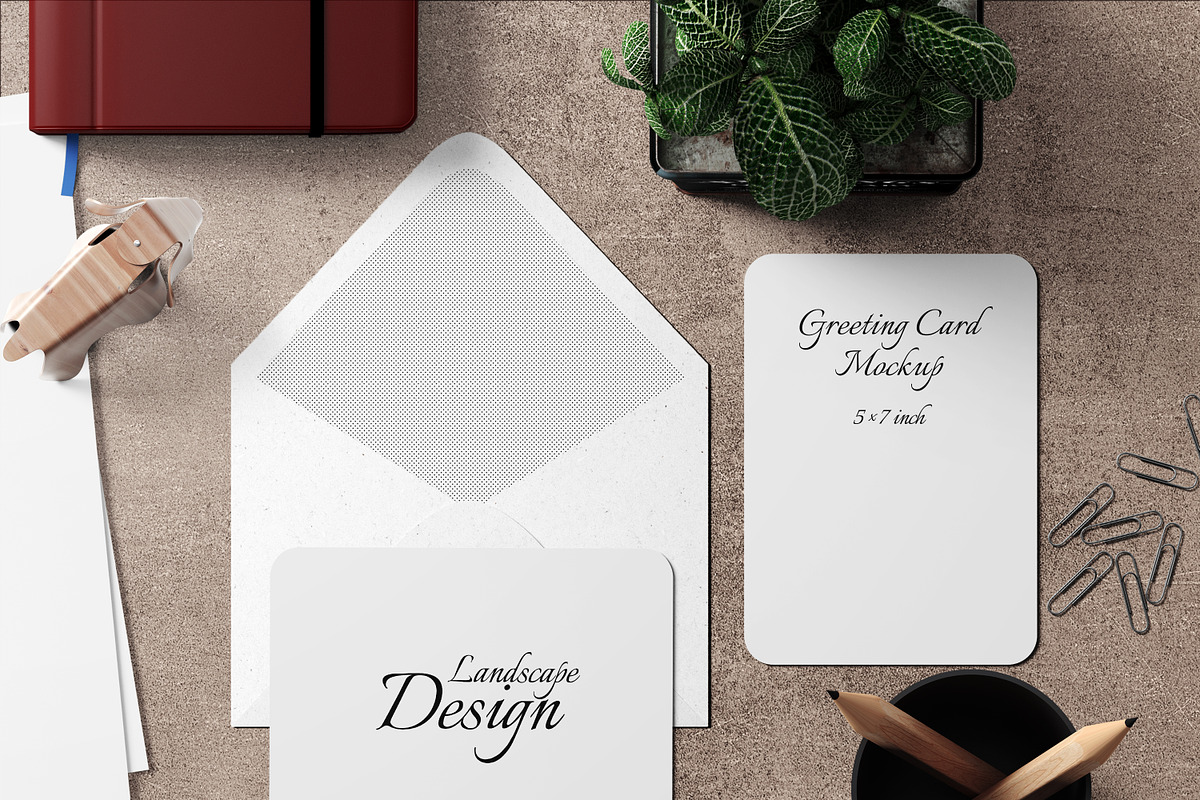 5X7 Greeting Card Mockup - 24 in Product Mockups - product preview 8