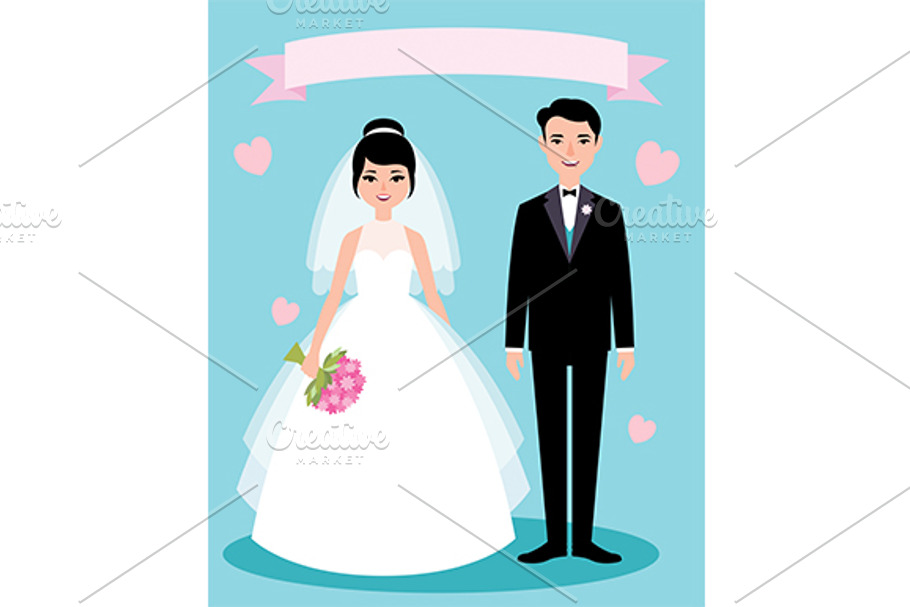 Bride and groom in Illustrations - product preview 8