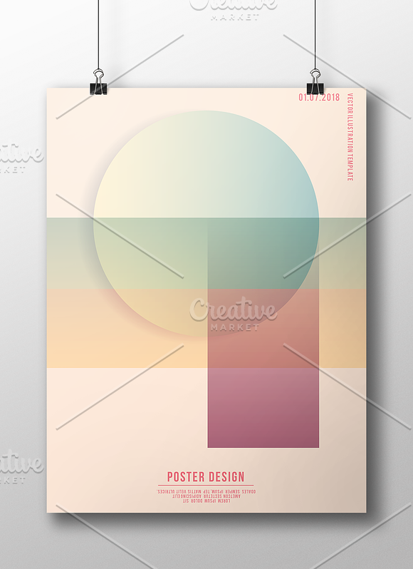 Geometric cover template set. in Card Templates - product preview 1