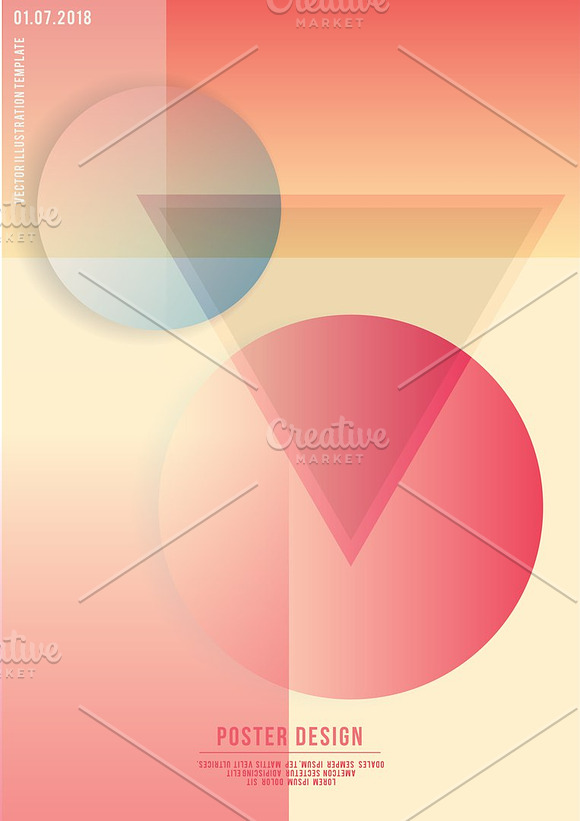 Geometric cover template set. in Card Templates - product preview 3
