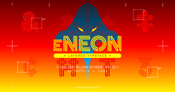 eNeon — Layered Typeface in Display Fonts - product preview 5