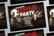 Halloween Zombie Party Poster Mockup