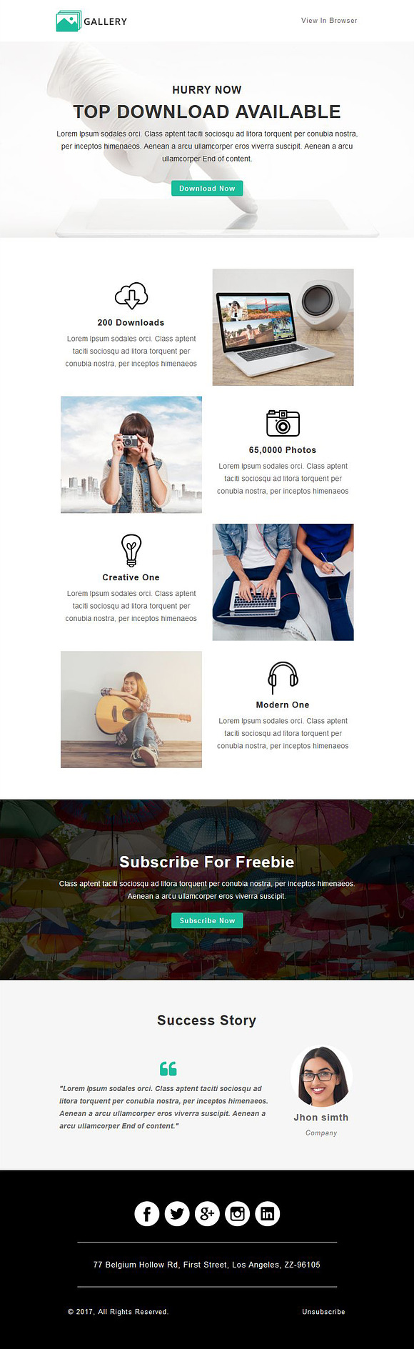 Gallery - Responsive Email Template in Mailchimp Templates - product preview 1