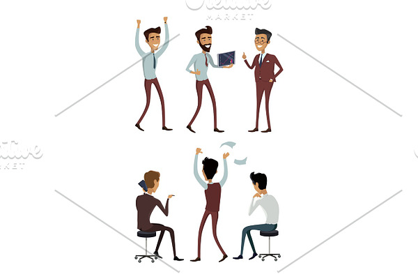 Set of Business Characters Vectors Illustrations.