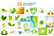 Vector mega collection of green concepts, leaf icons, summer and spring ideas
