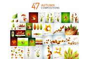 Set of autumn nature backgrounds