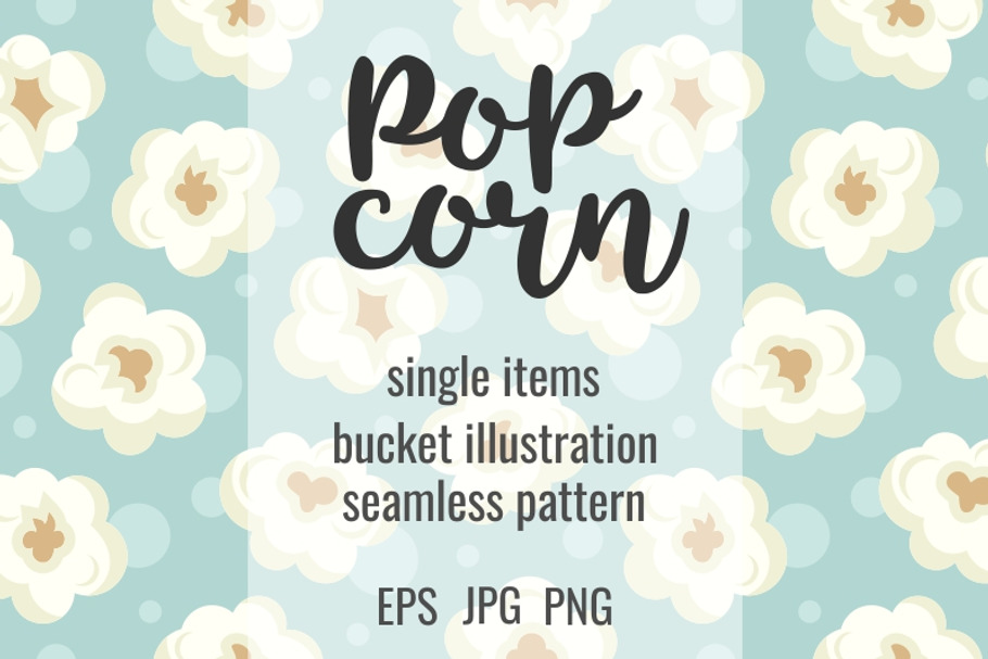 Colorful popcorn cute set in Illustrations - product preview 8