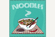Asian noodle soup Ramen or Udon with vegetables