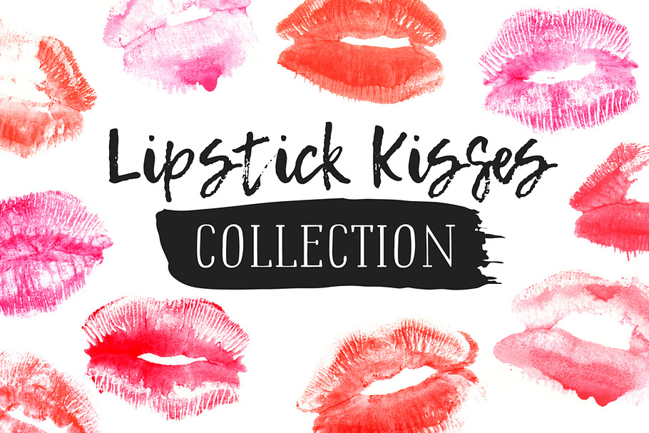 Lipstick kisses + patterns + cards