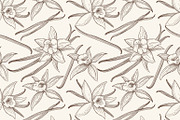 Vanilla flower seamless pattern