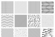 Thin line seamless pattern set