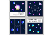 Cards with geometric glowing element