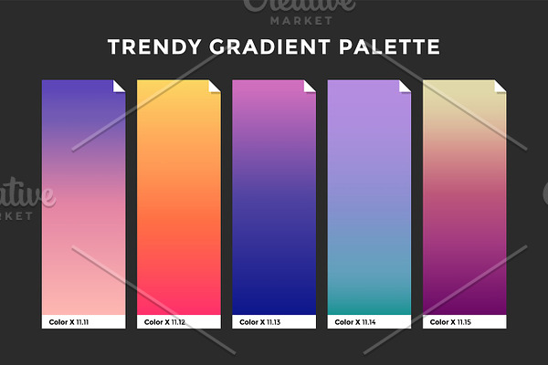 Trendy gradient swatches