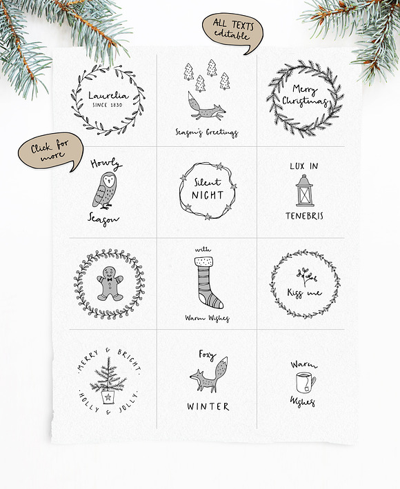 Snowy Christmas script font & logos in Christmas Fonts - product preview 2