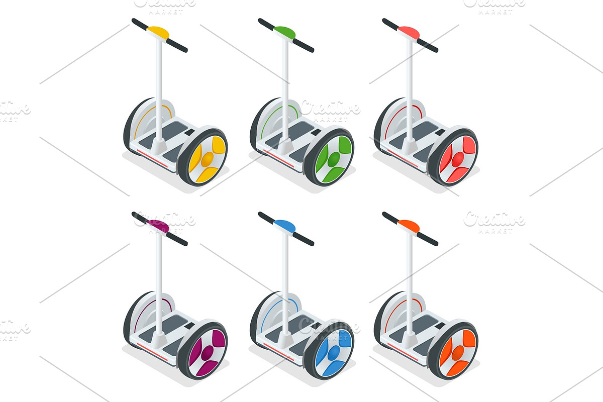 Two-wheeled Self-balancing electric scooter in Illustrations - product preview 8