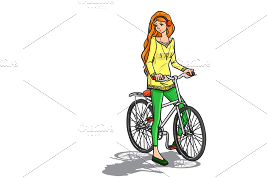 Girl riding a bicycle