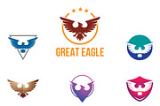 6 Cool Eagle Hawk Falcon Logo Set